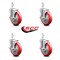 Service Caster 5 Inch Red Poly Wheel Swivel 7/8 Inch Square Stem Caster Set with Brake SCC SCC-SQ20S514-PPUB-RED-TLB-78-4 - alternate 4